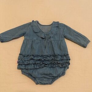 Ruffle Butts Long Sleeve Flutter Bubble Romper